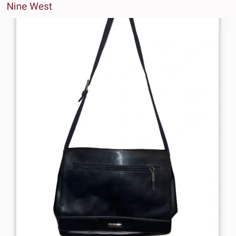 Nine West Genuine Leather Black Crossbody Bag Purse Handbag Accessory for Women